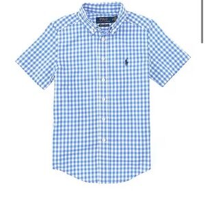 EUC.Polo Ralph Lauren Boys Size 6. Short-Sleeve Gingham Poplin Woven Shirt.